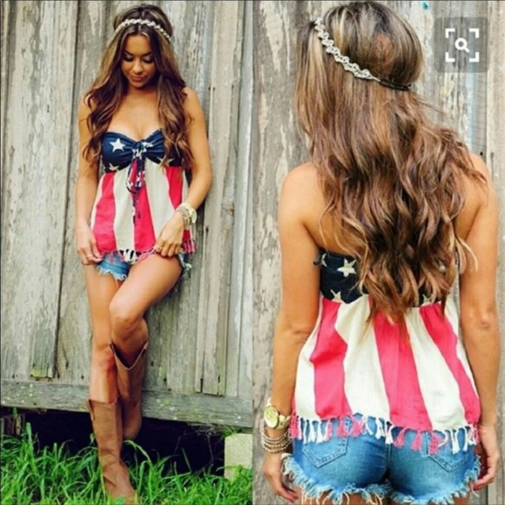 NWT Ralph Lauren Denim & Supply Flag 4th July Top